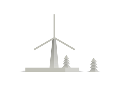 Windmill energy gradients illustration nature renewable trees windmill