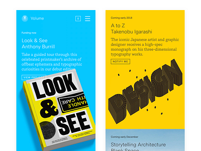 Volume book design graphic mobile platform publish web