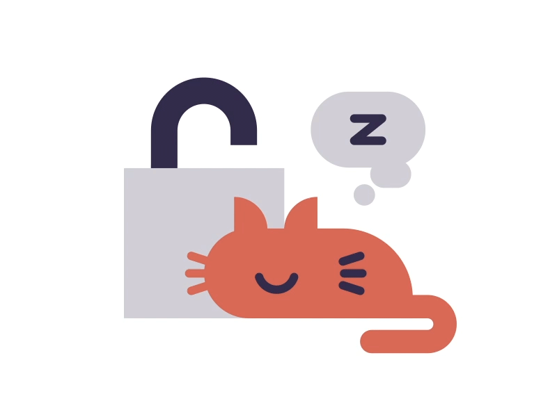 Security cat lock secure sleeping