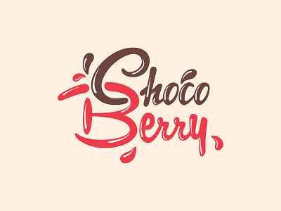 ChocoBerry berry brand choco cofe handsketch logo shop sweet symbol typo