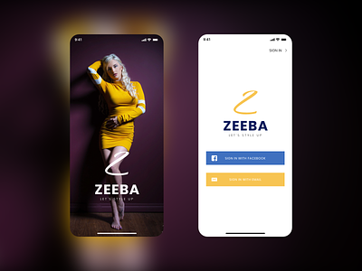 Zeeba Ecommerce Fashion App app buy clean colourful ecommerce fashion ios login mobile app mobile ui shop shopping splash screen ui ui design ux vector zeeba