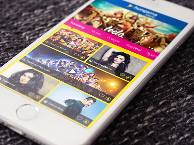 54646 Mobile Music App app bollywood colourful design mobile app music ui ux wap