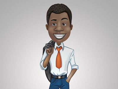 Nigerian Man avatar cartoon character design illustrator nigerian vector