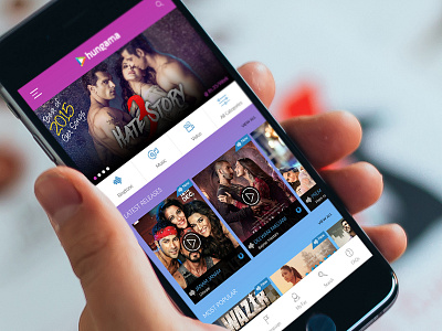 Music Wallet application bollywood clean design gui mobile app music ui design ux design videos wap