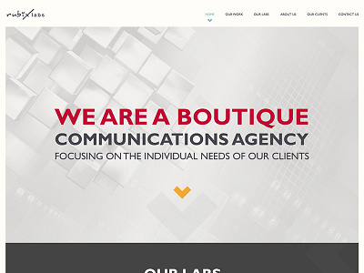 Rubixlabs website design branding clean design job single page ui unique ux visualisation website design