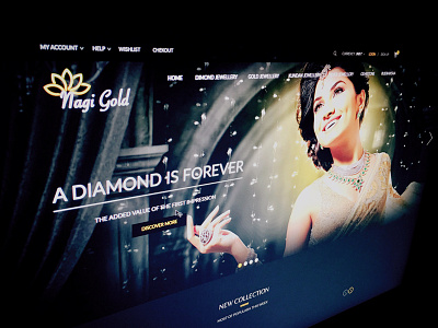 Jewellery Website branding clean design diamond gold jewellery single page. ui unique ux visualisation website design