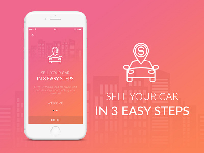 Onboarding Sell Your Car android car design illustration ios mobile app onboarding sell ui ux walk through