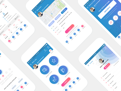 #4 - Biker App All Screens app clean colourful design ios payment profile rating sketch ui