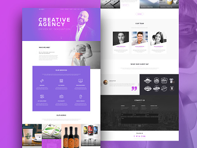 Creative Design Agency Website colourful creative agency design portfolio services theme ui ux website