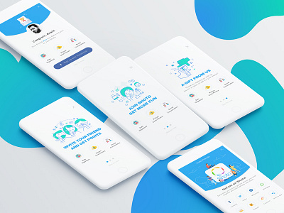 Whole Referral Screen Concept app colourful design gift invite friend ios join referral screen ui unique ux