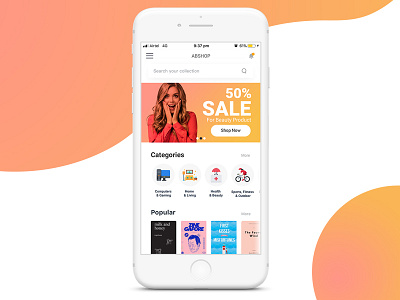 Ab Shop Ecommerce App app categories clean coloured colourful design ecommerce icons ios ui ux visual