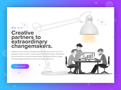 Creative Agency (Who we are) about us character clean creative agency design illustration ui ux website