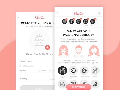 Social App "Pick your Intrest" app app design clean design interest interface ios minimal app mobile app mobile ui passion profile search sign up social app ui ux