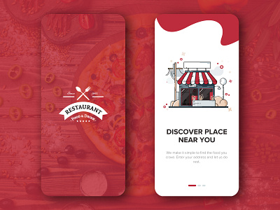 #3 Mobile App Concept - Restaurant Delivery app app branding clean colourful delivery app illustration ios mobile ui nearby onboarding onboarding screen onboarding ui restaurant typography ui ui design uidesign uiux uxdesign vector