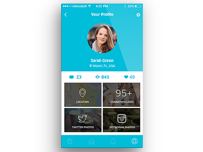 Profile Screen Concept app flat design ios7 iphone profile profile concept template ui set