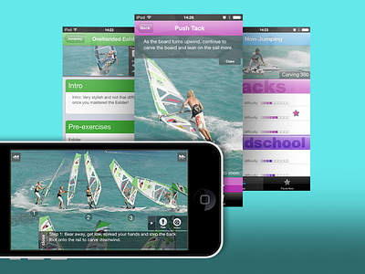 Tricktionary Iphone beginners design high resolution photosequences instructional iphone jumping and wave non jumping pre exercises tips video feature for every move windsurfing windsurfing moves