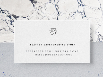 Bob Basset card leather logo marble silver white