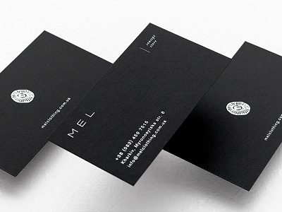 Mel. Business card black clean identity logo