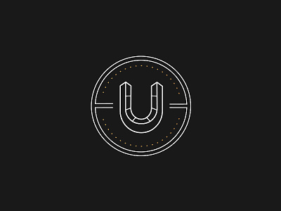Luckybet bet circle clean dots horseshoe lines logo logotype monogram outline