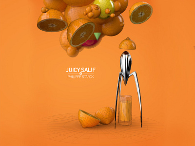 Juicy Salif 3d art lemon model orange philippe render scene starck studio