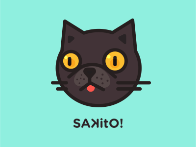 Sakito! avatar black cat character day exotic face gif icon international logo vector
