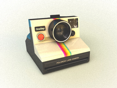 Polaroid OneStep 1000 3d camera model onestep polaroid rainbow rendering vintage