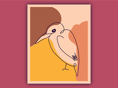 Bird illustration minimal vector