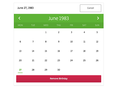 Calendar Modal calendar date flat floating modal time window