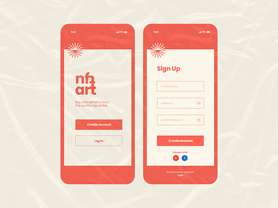 Daily UI #001 NFTArt App Sign Up Screen