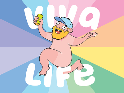 Viva Life beer covid happy illustrator no restrictions nude viva life