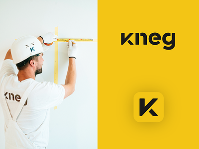 Kneg Logotype app brand illustrator kneg logo service service worker worker