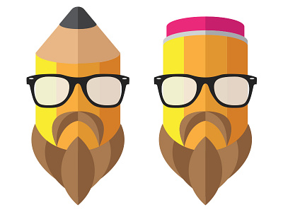 Hipster Pens beard glasses hipster illustrator pen pencil