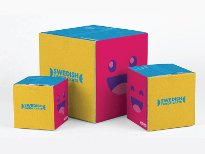 Candy Crates box branding candy cardboard crates logo swedish