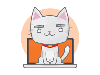 Favorite spot <3 cat cute favorite laptop warm