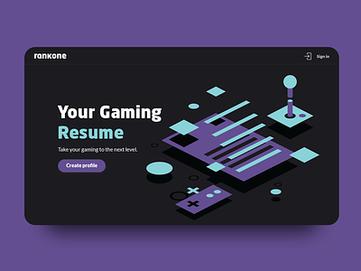 Build your gaming resume game gamer gaming joystick landingpage one rank rank one resume