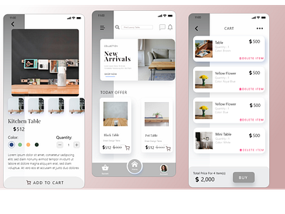 Simple E-commerce shop UI UX mobile design