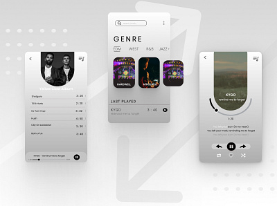 Simple Music Mobile App UI Design android ui app design app ui ux design mobile ui music music app music ui uidesign uiux uxdesign