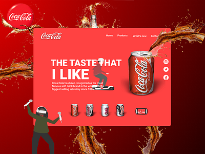 Coca cola landing page web design