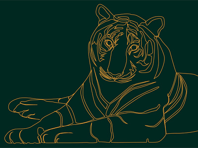 Tiger one line art