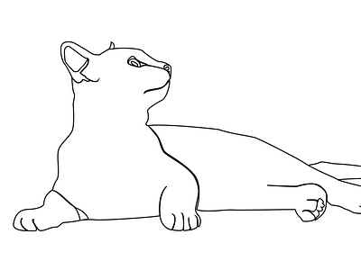 Cat one line art