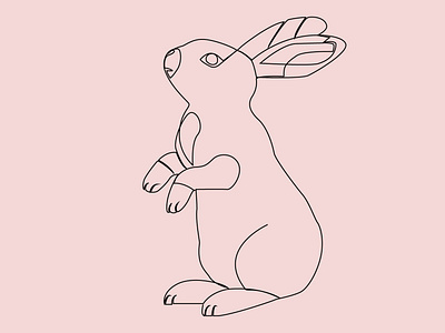 Rabbit one line art