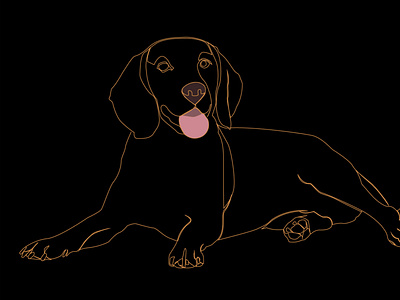 Dog one line art