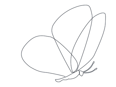 Butterfly one line art