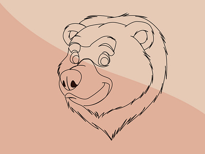 Bear one line art