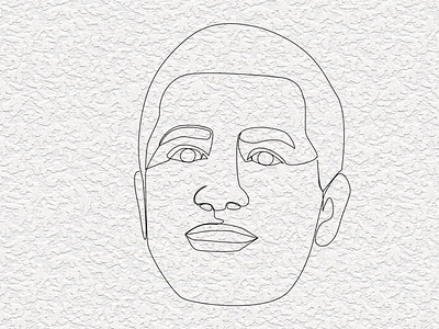 Face one line art