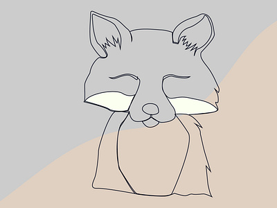 Fox one line art