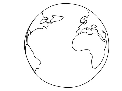 Earth one line art