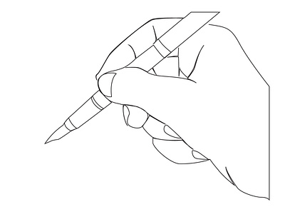 Pen with hand one line art design fiverr flyer illustration line art logo one line art poster ui ux vector