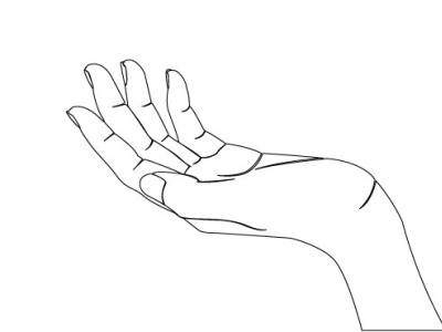 Hand one line art