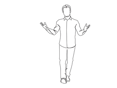 Man full body one line art